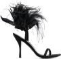Stuart Weitzman Plume 100 feather-trimmed sandals Black - Thumbnail 1