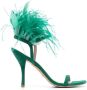Stuart Weitzman Plume 100mm feather-detail sandals Green - Thumbnail 1