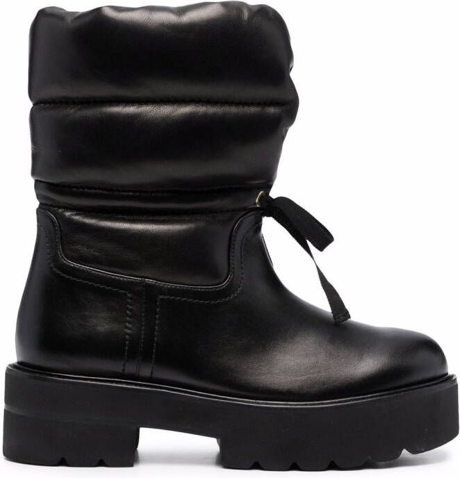 Stuart Weitzman quilted panelled ankle boots Black