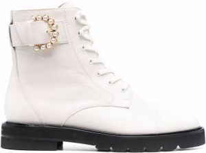 Stuart Weitzman side buckle-detail boots White