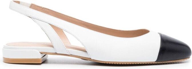 Stuart Weitzman Sleek slingback leather ballerina shoes White