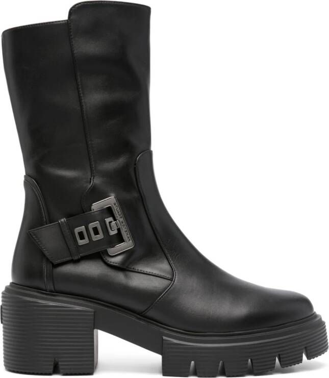 Stuart Weitzman Soho Gia 75mm leather boots Black