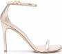 Stuart Weitzman square-toe metallic-effect sandals Gold - Thumbnail 1