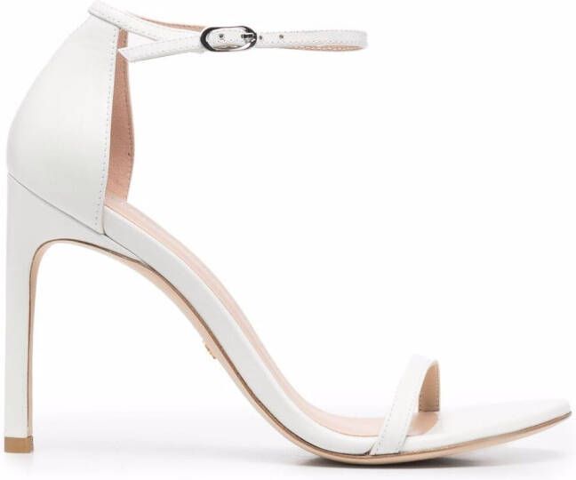 Stuart Weitzman stiletto-heel leather sandals White