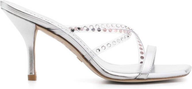 Stuart Weitzman Strapeze 85mm crystal-embellished sandals Silver