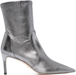 Stuart Weitzman Stuart 75mm metallic-leather boots Grey