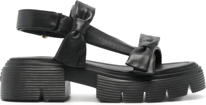 Stuart Weitzman T-bar strap leather sandals Black
