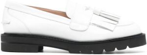 Stuart Weitzman tassel-detail patent-leather loafers White