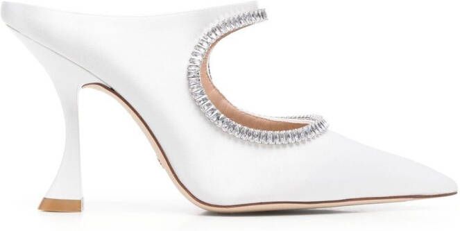 Stuart Weitzman Xcurve crystal-embellished pumps White