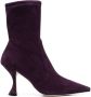 Stuart Weitzman XCurved 85mm sock-style boots Purple - Thumbnail 1