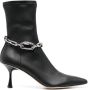 Studio Amelia 70mm chain-link pointed-toe boots Black - Thumbnail 1