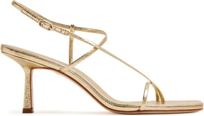 Studio Amelia Cross Front 70mm laminated-leather sandals Gold