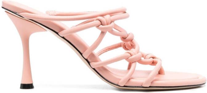 Studio Amelia strappy 95mm leather mules Pink