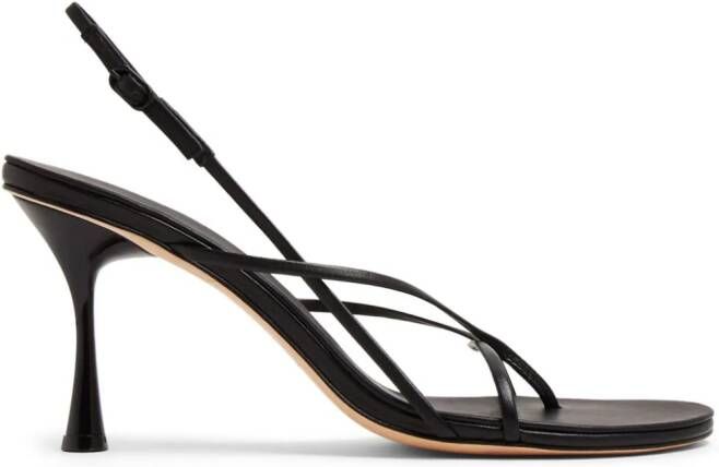 Studio Amelia Wishbone 90mm leather sandals Black