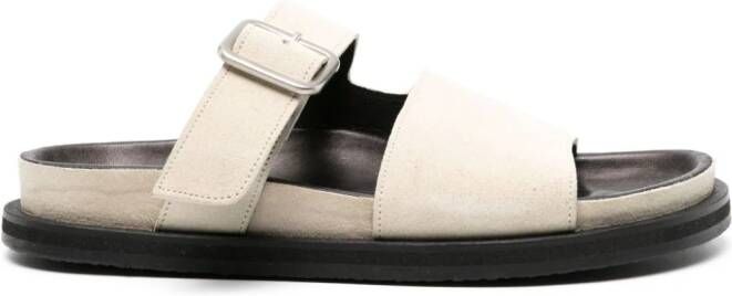 Studio Nicholson buckle-fastening suede sandals White