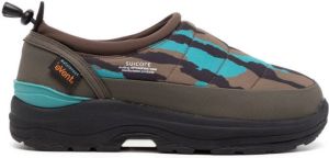 Suicoke camouflage-print slip-on sneakers Brown