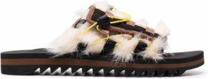 Suicoke DAO-3AB touch-strap sliders Brown