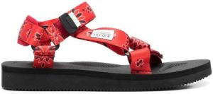 Suicoke Depa bandana-print sandals Red