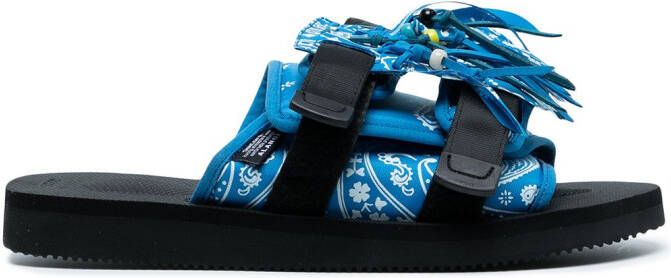 Suicoke MOTO-Cab fringed sandals Blue