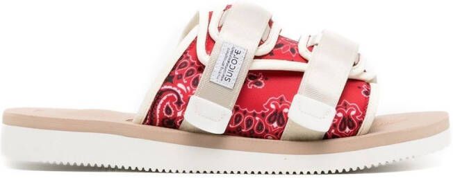 Suicoke MOTO-Cab paisley-print sandals Red