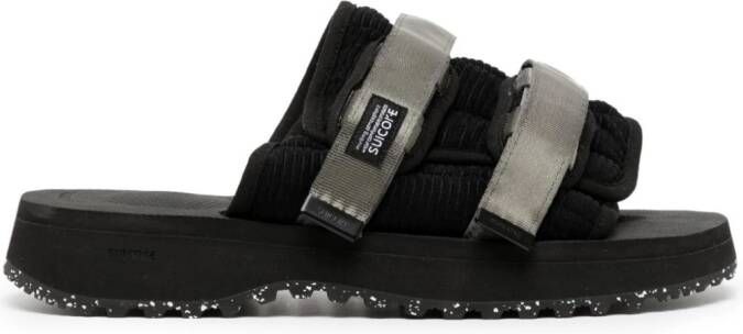 Suicoke Moto-Shellab logo-patch sandals Black