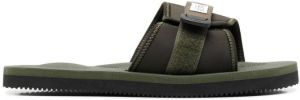 Suicoke Padri touch-strap flat slides Green