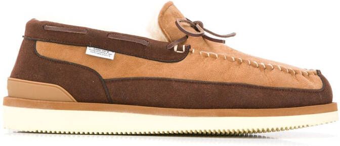 Suicoke panelled loafers Brown