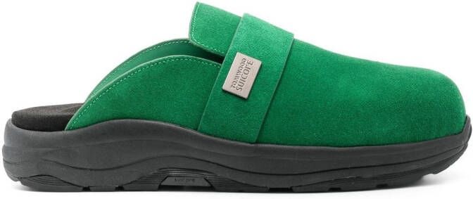 Suicoke suede-leather slippers Green
