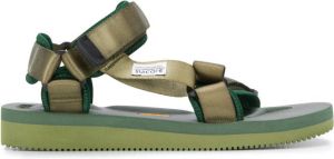 Suicoke touch strap platform sole sandals Green