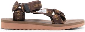 Suicoke x carhartt logo-strap sandals Brown