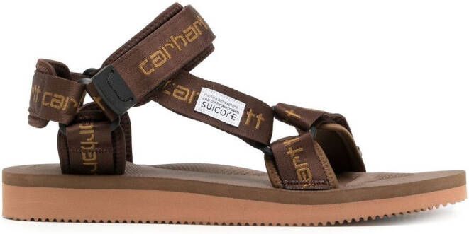 Suicoke x Carhartt multi-strap logo sandals Brown