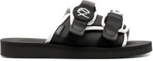 Suicoke x Xo Moto logo-patch slides Black