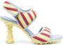 Sunnei 90mm striped sandals Yellow - Thumbnail 1