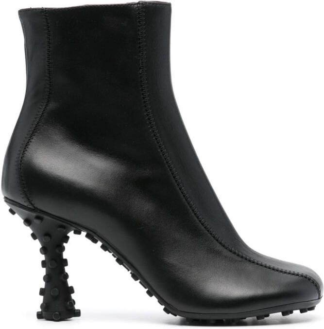 Sunnei Chiodi 100mm leather ankle boots Black