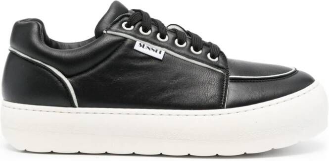 Sunnei Dreamy leather flatform sneakers Black