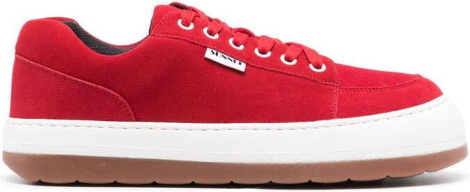 Sunnei Dreamy low-top suede sneakers Red