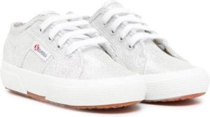 Superga Kids Lameb lace-up sneakers Silver
