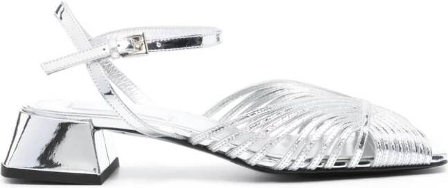 Suzanne Rae 70's 40mm leather sandals Silver