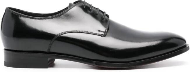 Tagliatore panelled patent leather oxford shoes Black