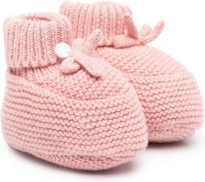Tartine Et Chocolat bow-embellished knitted shoes Pink