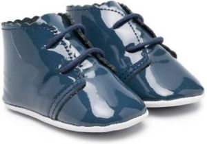 Tartine Et Chocolat patent-leather pre-walker shoes Blue