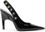 The Attico 105mm stud-embellished patent leather pumps Black - Thumbnail 1
