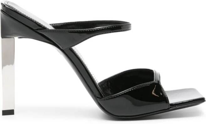 The Attico 110mm patent-leather sandals Black