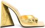 The Attico 118mm metallic leather mules Gold - Thumbnail 1