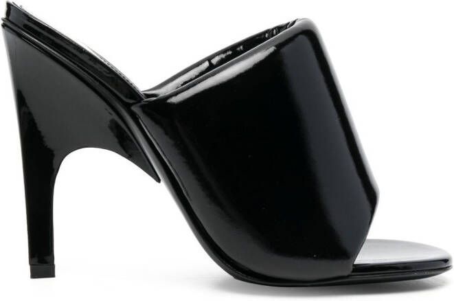 The Attico 120mm patent leather mules Black