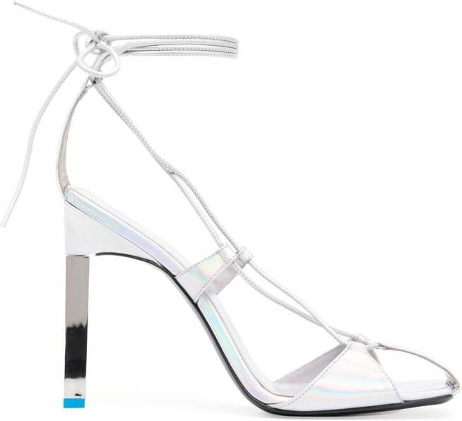 The Attico Adele 105mm iridescent sandals Silver