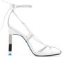 The Attico Adele 105mm iridescent sandals Silver - Thumbnail 1