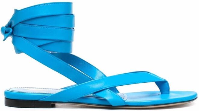 The Attico Beth flat thong sandals Blue