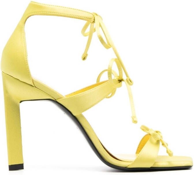The Attico bow-detail 80cm leather sandals Yellow