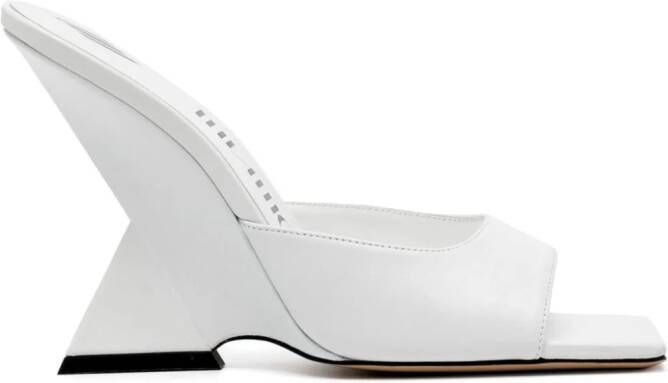 The Attico Cheope 105mm leather mules White